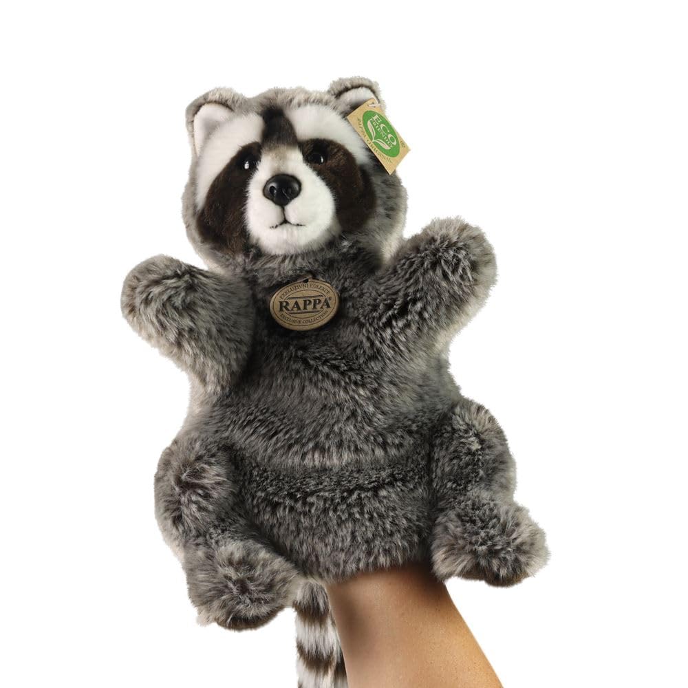 Rappa Plüsch Waschbär Handpuppe 28 cm umweltfreundliches Spielzeug
