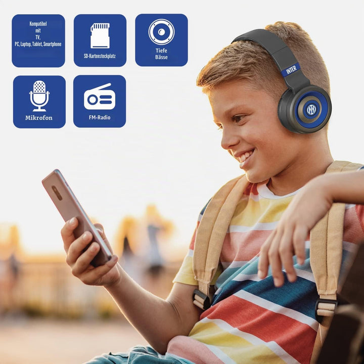 TECHMADE Inter Kabellose Kopfhörer, Over-Ear, kabellos, zusammenklappbar, Kopfhörer mit eingebautem