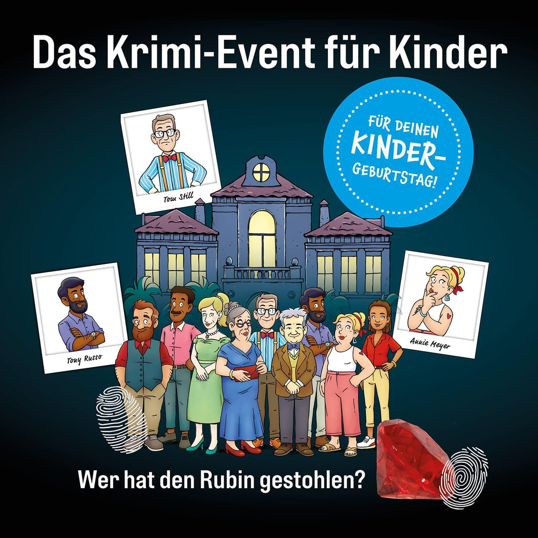 Die drei ??? Kids Rätselparty 683443 von KOSMOS, Geburtstagsparty Set, feiern mit Die drei Fragezeic