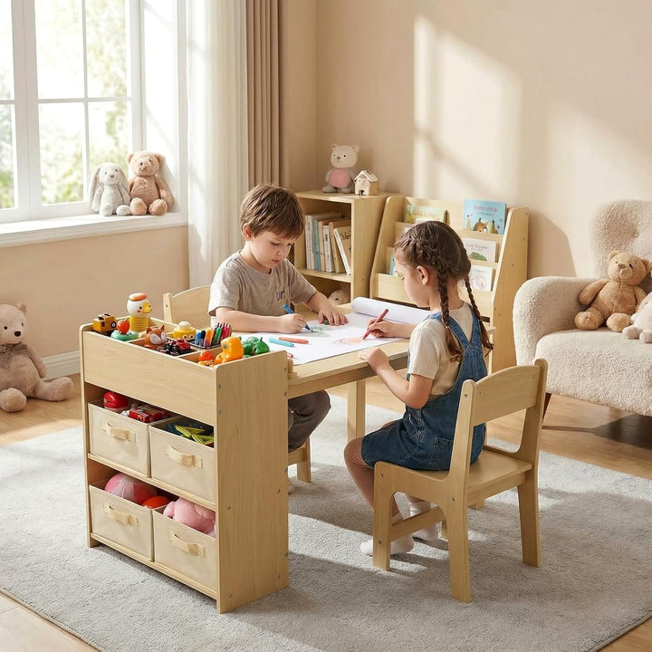 MAMIZO Kindertisch mit 2 PCS Stühlen, Maltisch & Basteltisch Kinder, Tisch & Stühle Kinderzimmer Set