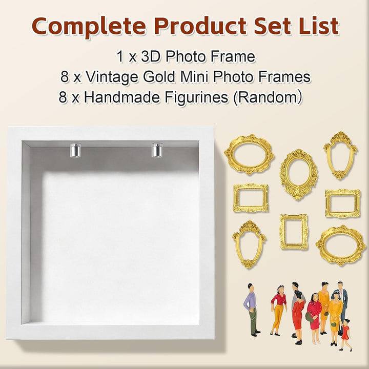 DIY Mini Museum Bilderrahmen, Vintage Mini Museum Silhouette Box, Personalisierte Mini Figuren Mensc