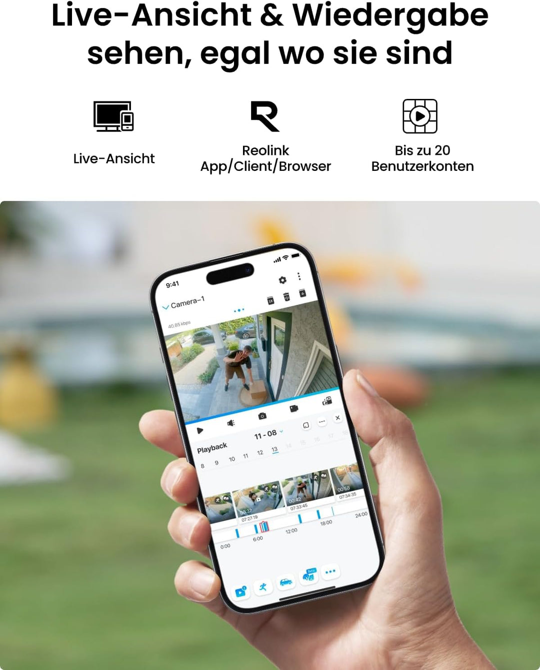 Reolink 4K Smarte PoE Überwachungskamera Aussen mit Personen-/Fahrzeug-/Tiererkennung, 8MP IP Kamera