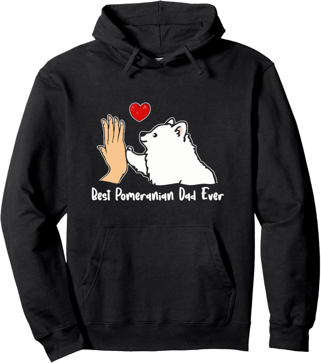 Best Pomeranian Dad Ever Bester Hunde Papa Vatertag Herz Pullover Hoodie