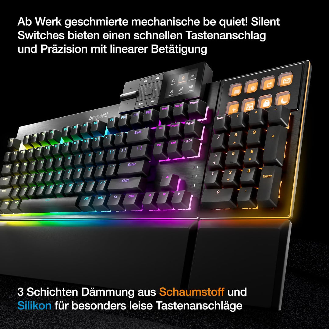 be quiet! Dark Mount Mechanische Tastatur und Dark Perk Ergo Wireless Gaming Maus-Bundle, Hot-Swap N