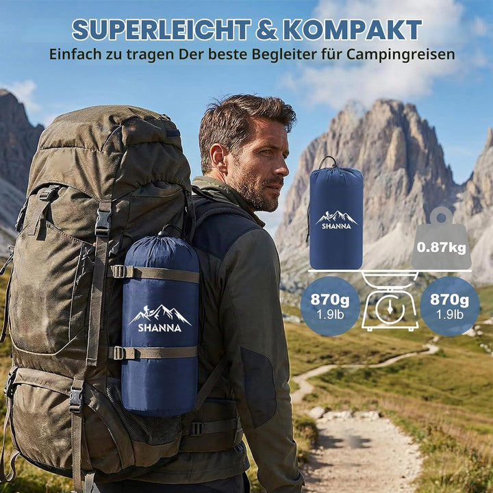 SHANNA Isomatte Outdoor Camping Luftmatratze: Verdicktes 8cm Ultraleichte Schnellaufblasend Matratze