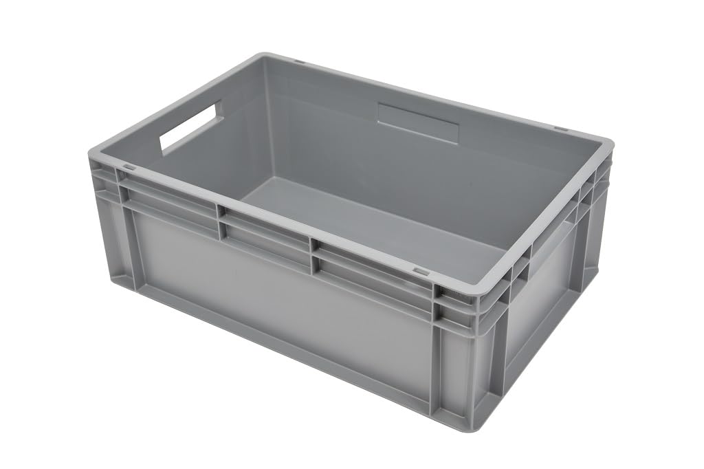 METRO Professional Eurobox, PP, 60 x 40 x 24 cm, 47 L, 25 kg, stapelbar, mit Handgriff, grau (47 L),