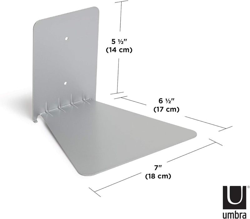 Umbra Conceal unsichtbares 3 Regalböden Bücherregal und Wandregal aus Metall, 3er-Set, Gross Gross (