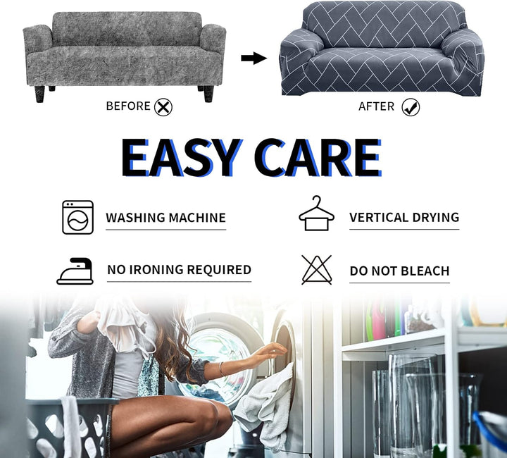 Lydevo Sofabezug 2 Sitzer Stretch Sofahusse Elastischer Sofabezug Spandex Sofa Überzug mit 2 Kissenb