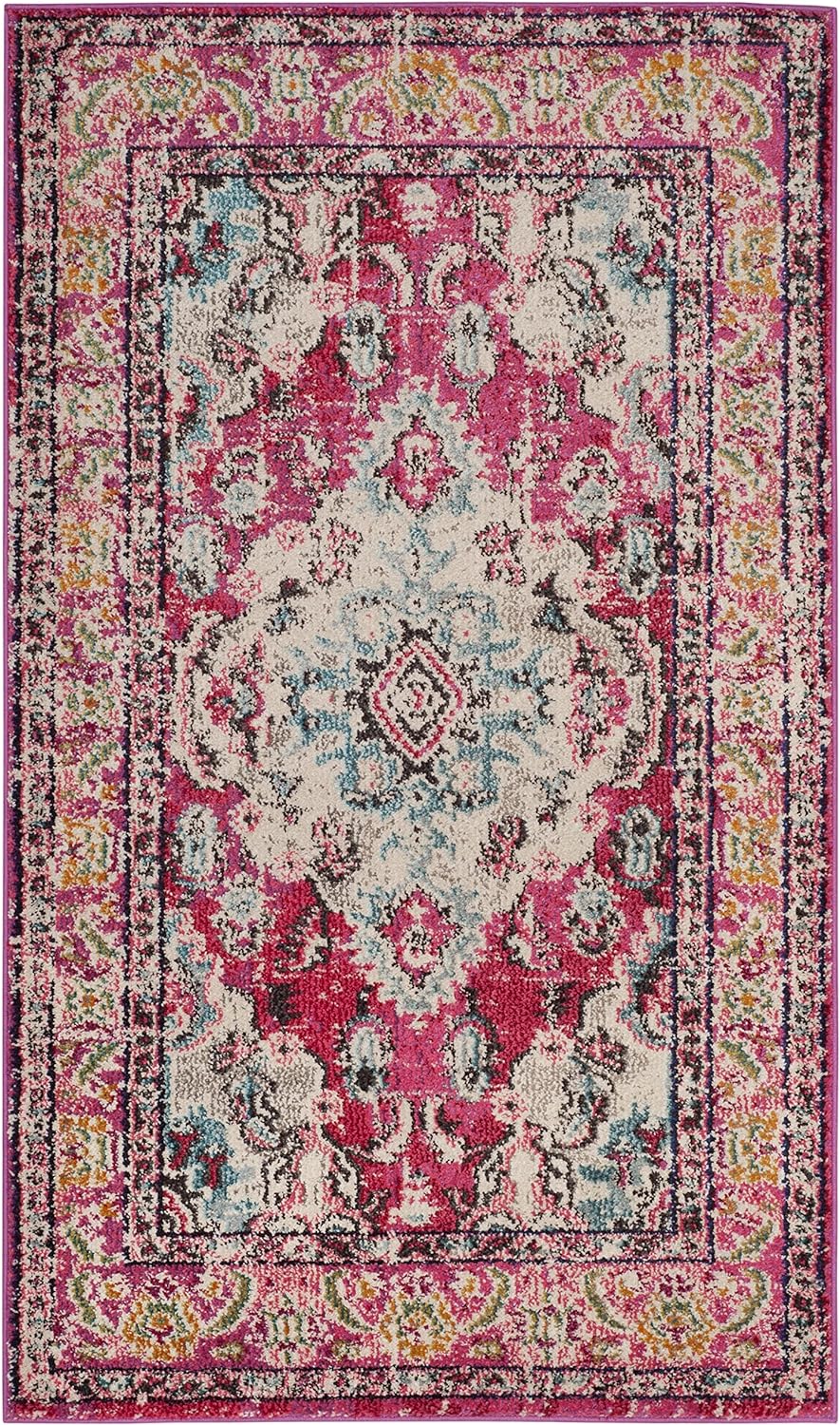 SAFAVIEH Boho Chic Teppich für Wohnzimmer, Esszimmer, Schlafzimmer - Monaco Collection, Kurzer Flor,