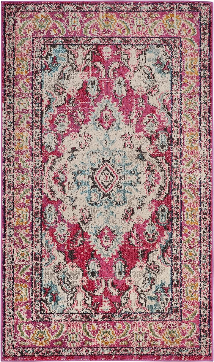 SAFAVIEH Boho Chic Teppich für Wohnzimmer, Esszimmer, Schlafzimmer - Monaco Collection, Kurzer Flor,
