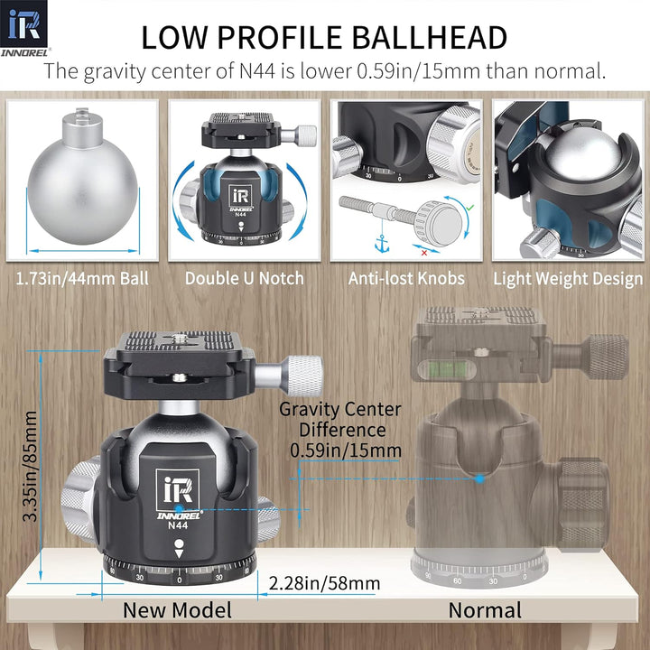 INNOREL RT75CG Kohlefaser-Stativ 172cm 2-in-1 Dreibeinstativ Einbeinstativ Fachmann Schwerlast Kamer