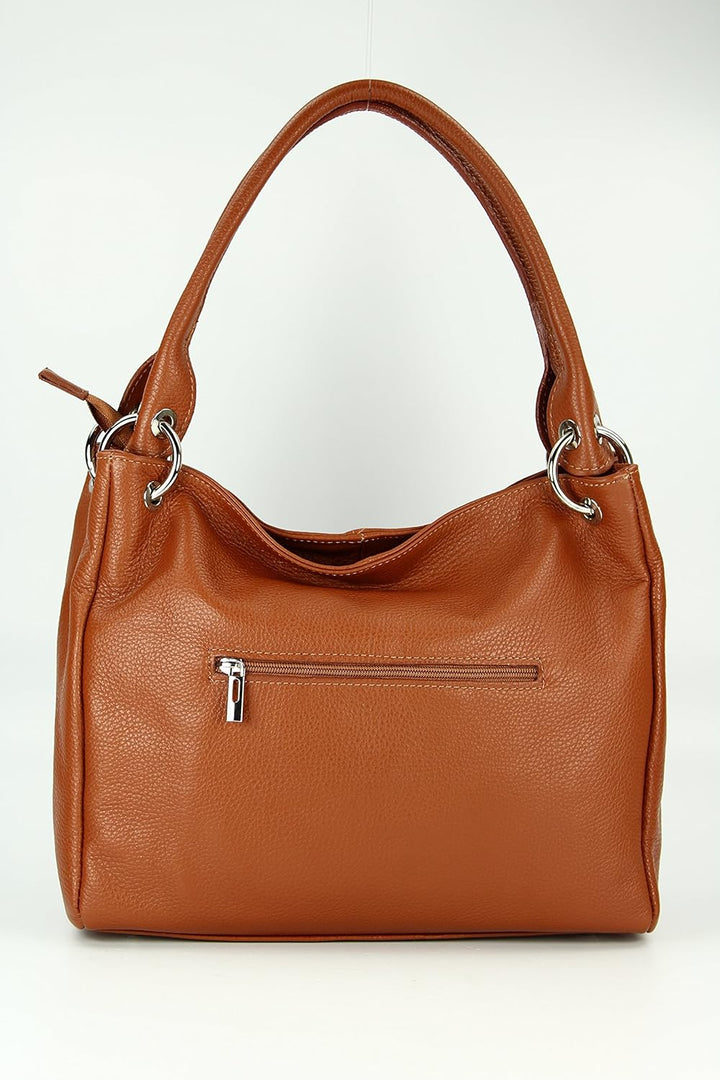 Belli italienische Leder Schultertasche Damentasche Handtasche Shopper Lilly - 33x28x14 cm (B x H x