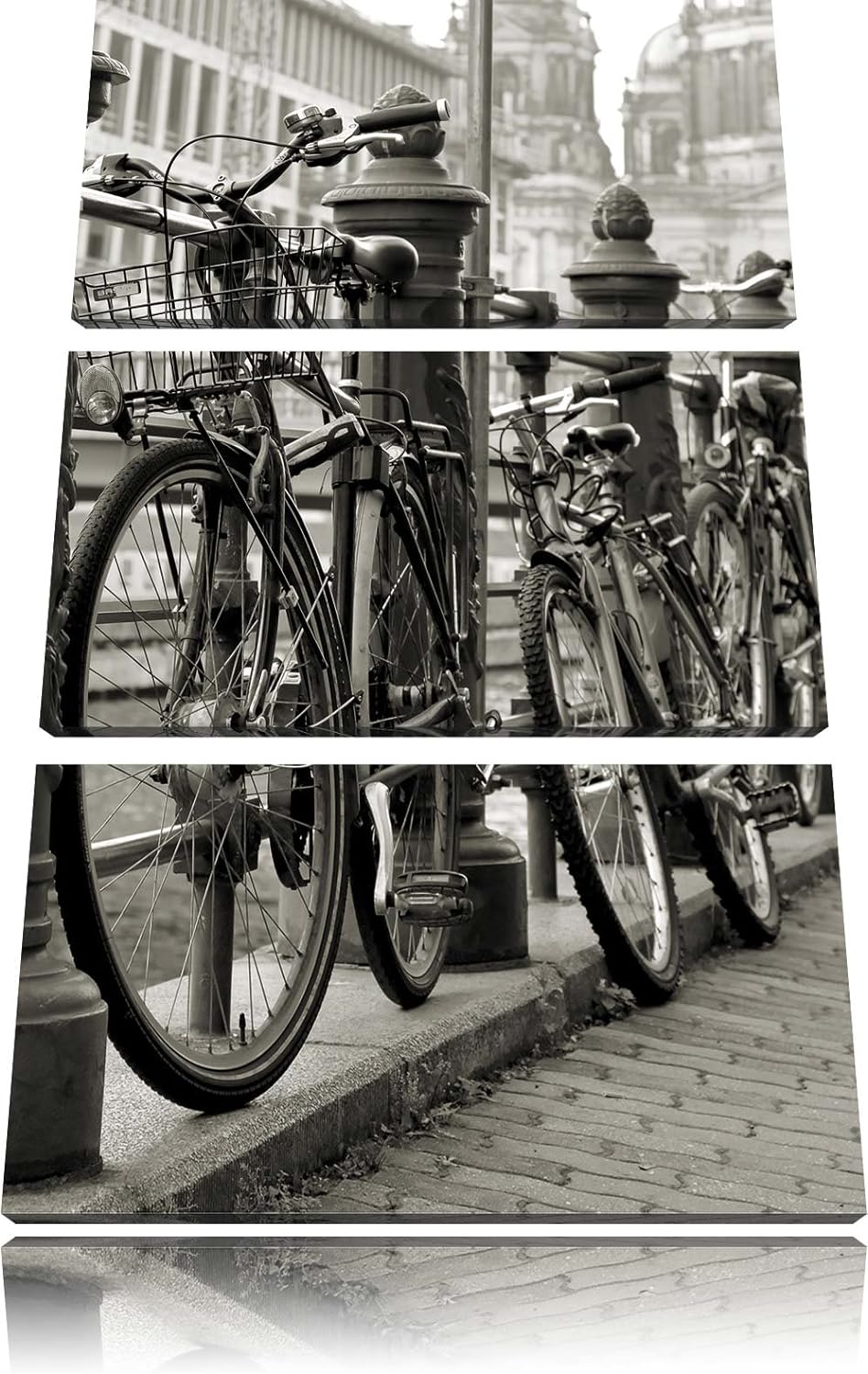 Pixxprint Fahrrad Bahnhof BMX Bahnschiene 3-Teiler Leinwandbild 120x80 Bild auf Leinwand