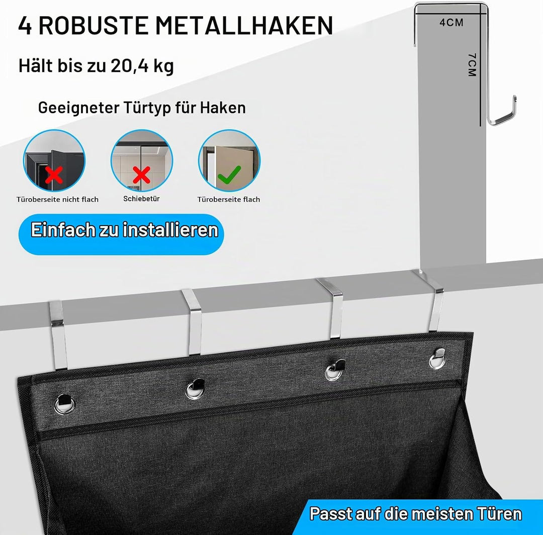 Schuhregal Tür, Schuhregal Hängend, Schuh Organizer Hängend, Schuhaufbewahrung Tür mit 6 Tiefen Tasc