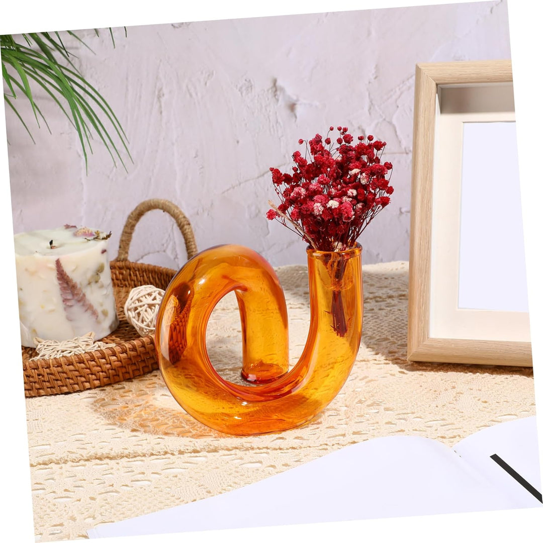 Klare Glasvase Unregelmässige Verzerrung Blumenvase Kreative Vase für Blumen Modernes Dekoratives Äs