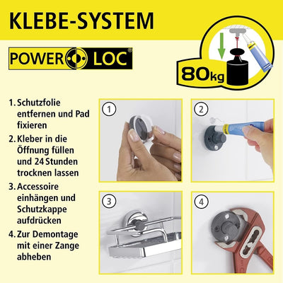 WENKO Power-Loc® Eck-Duschablage Bralia, praktisches Duschregal für das Badezimmer, Befestigung ohne