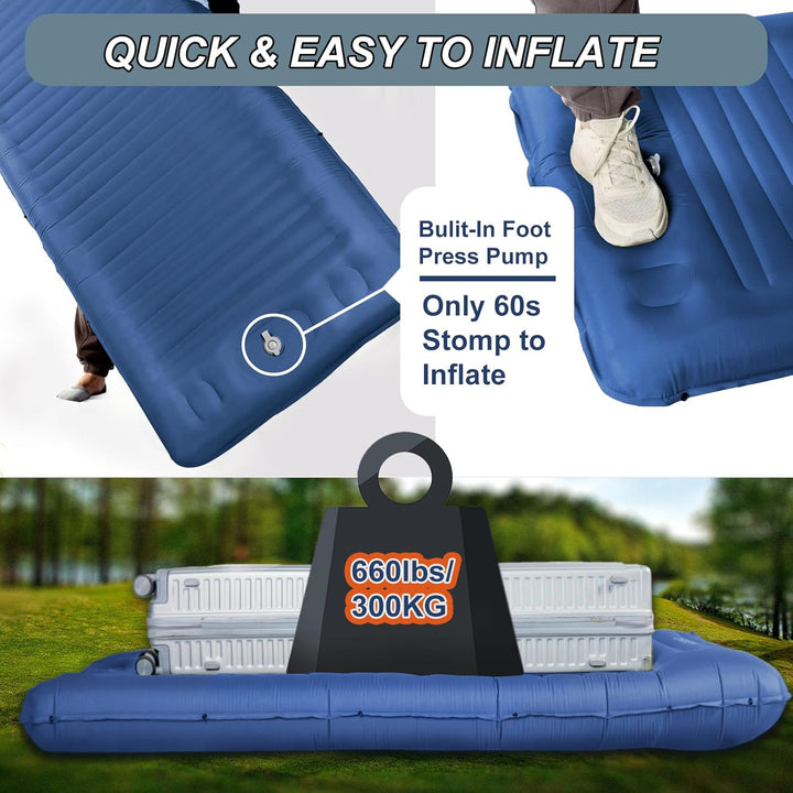 Origem Isomatte Camping Selbstaufblasend,14cm Ultraleichte Schlafmatte Aufblasbar Kleines Packmass,
