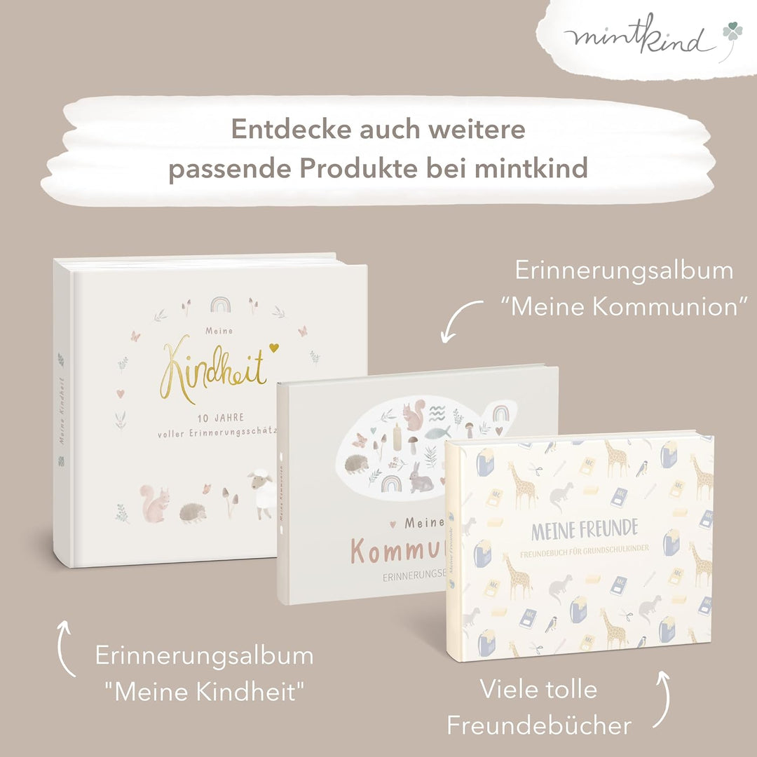 mintkind® Gästebuch Meine Kommunion Wald I Kommunion Geschenk personalisiert I Buch zur Kommunion Er