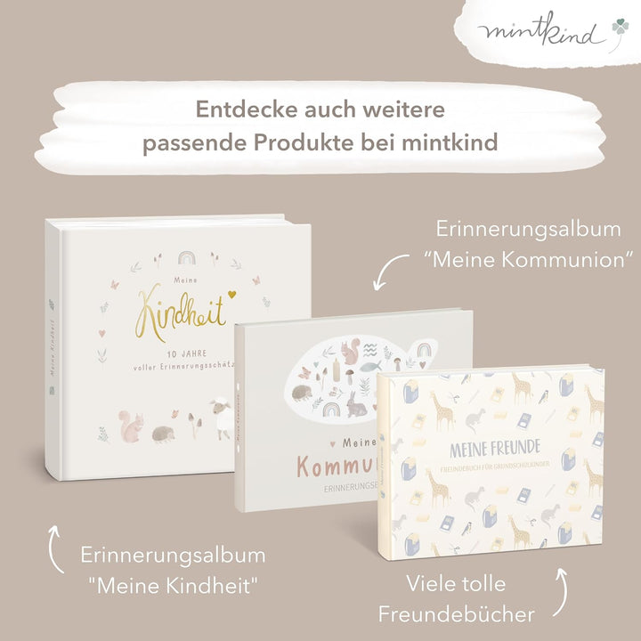 mintkind® Gästebuch Meine Kommunion Wald I Kommunion Geschenk personalisiert I Buch zur Kommunion Er