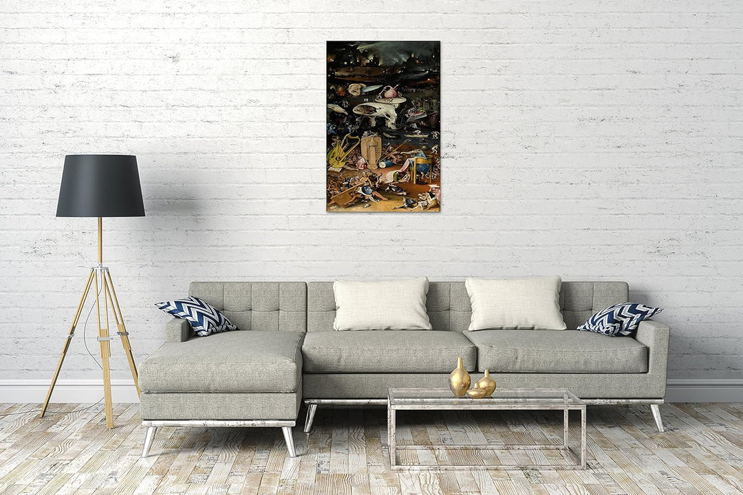 Printed Paintings Leinwand (60x80cm): Hieronymus Bosch - Der Garten der Lüste (1490/1510) - Recht 60