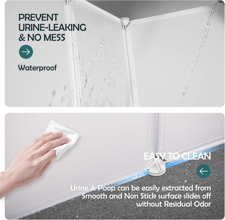 MEEXPAWS Extra grosse Katzentoilette, Spritzschutz, 68 x 50 cm, grosse Katzentoilette, leicht zu rei