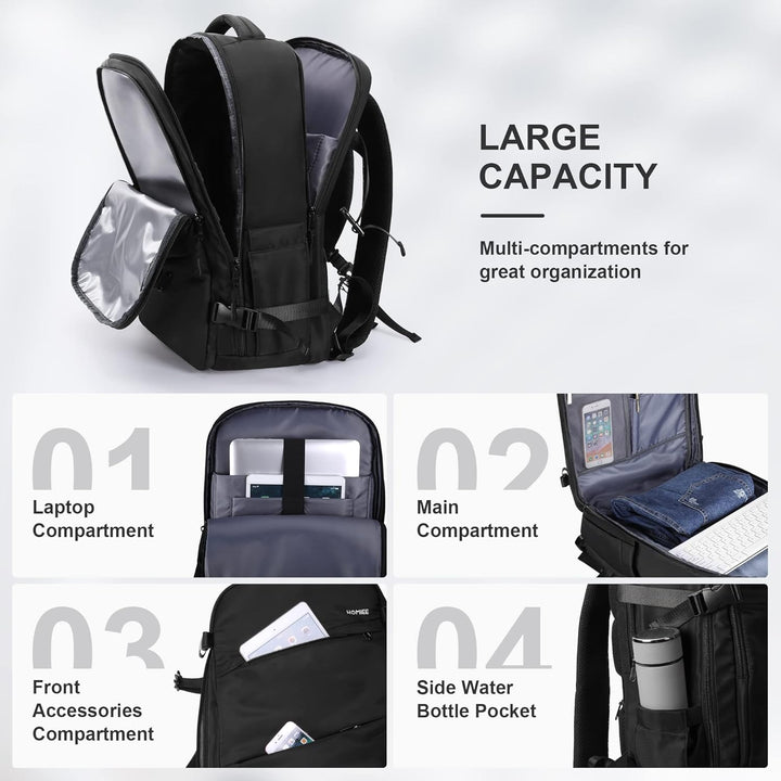 HOMIEE Reiserucksack Damen Herren Handgepäck Rucksack 40L Flugzeug Travel Backpack Reisen Casual Sch