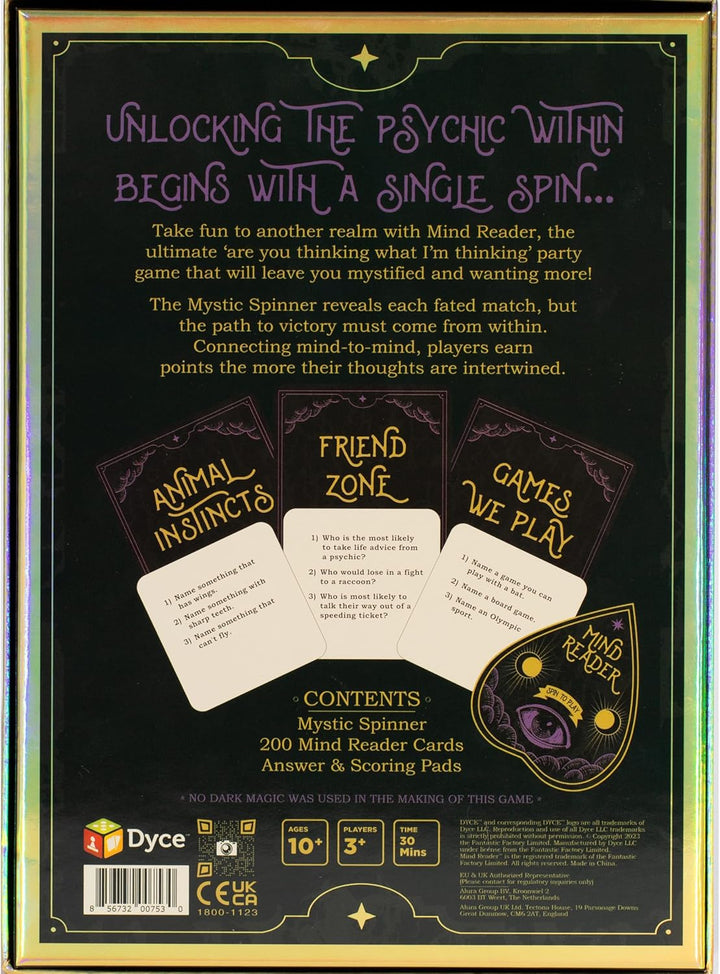 DYCE Mind Reader – Can You Read Your Friends' Minds? The Fun Psychic Mind Meld Family Party Game for