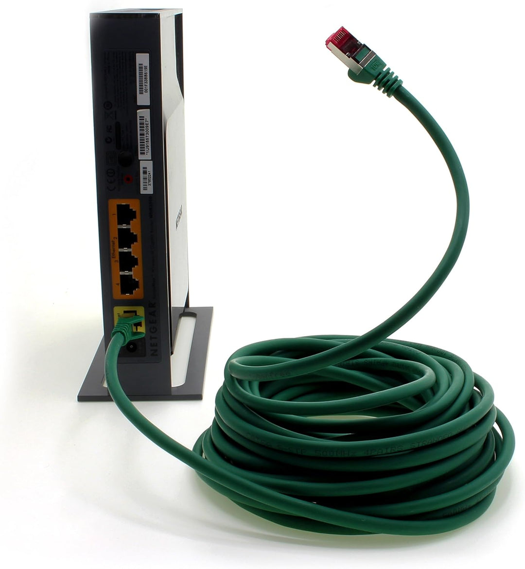 1aTTack.de 7,5m - grün - 5 Stück - Netzwerkkabel CAT6a (10Gb/s) S-FTP CAT 6a Lankabel - GHMT zertifi