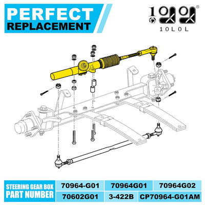 10L0L Golfwagen Upgrade Lenkgetriebe für EZGO TXT 2001-up Golf Cart, OEM# 70964-G01 70964G01