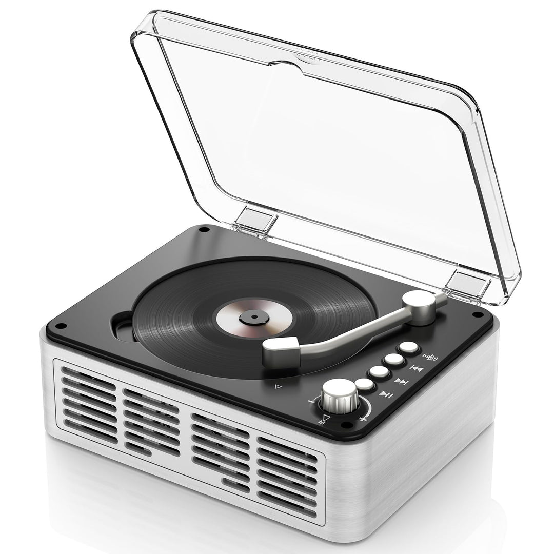 Tragbarer Bluetooth CD Player mit Fernbedienung - Timzeit Weisse Retro CD Spieler mit HiFi-Sound Lau