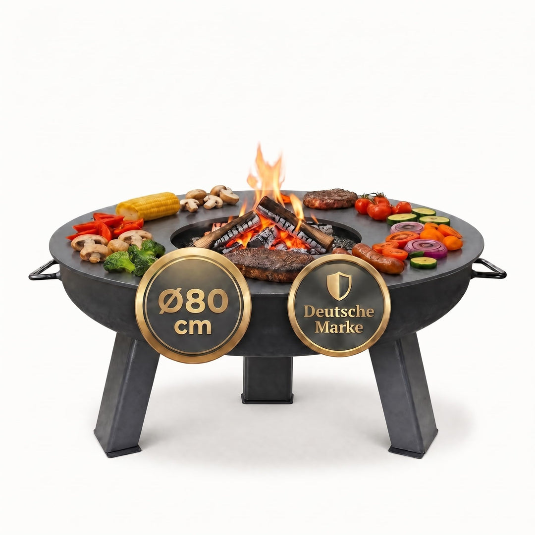 SOUK ONE Plancha Ø 80 cm Feuerring Feuerplatte Grillring für Feuerschale oder Feuertonne - Grillplat