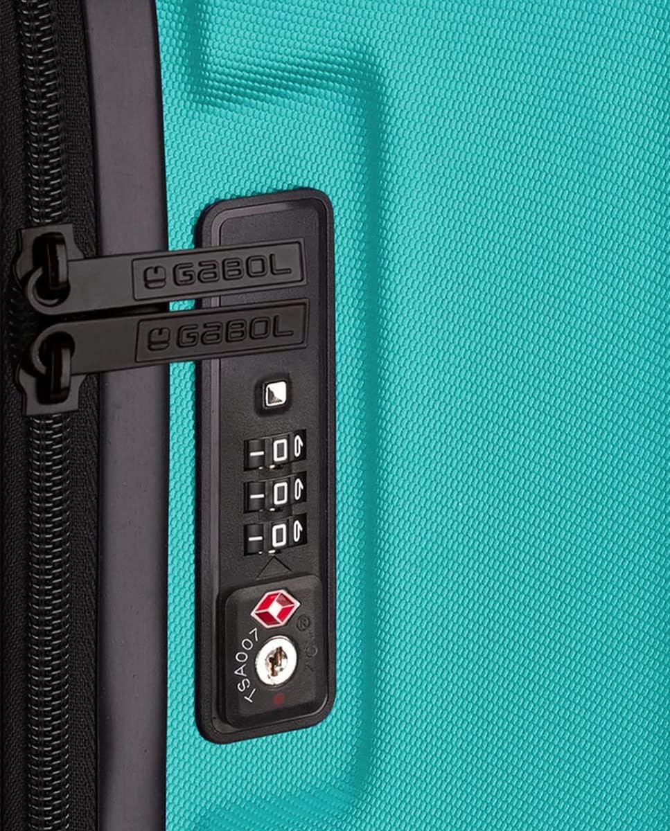 Gabol Grosser erweiterbarer Koffer, offene Hartschale, mit Fassungsvermögen bis zu 127 l, türkis, Ko