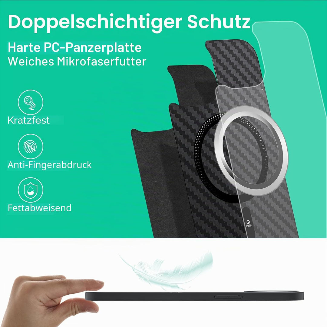 ONES Magnetisch für iPhone 13/14 Ultradünne Hülle, Kompatibel mit MagSafe, Fallschutz in Militärqual