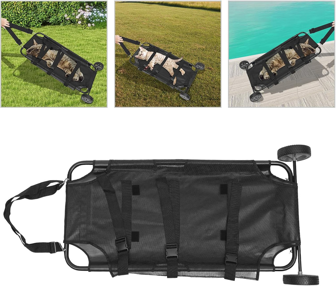 Fahrbarer Tierträge, Faltbare Transport Notfalltrage 115×55×15cm, Verstellbarer Schultergurt, Leicht