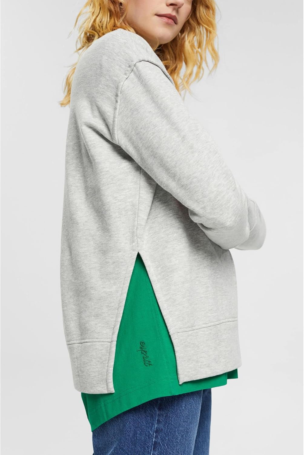 ESPRIT Damen Sweatshirt XS 044/Light Grey 5, XS 044/Light Grey 5
