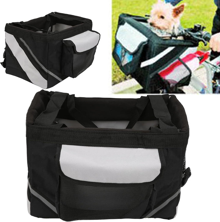 Semiter Hundekorb für Fahrrad, Schnellspanner Lenkeradapter Hundefahrradtasche für draussen für Katz