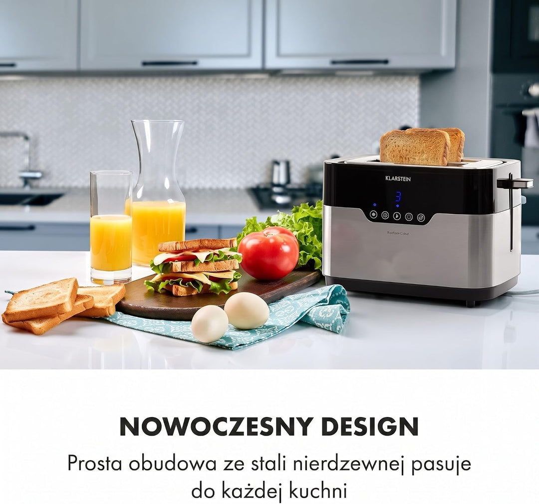 Klarstein Arabica Toaster - 920W, Touch-Bedienfeld, LED-Display, Auftau, Aufwärm- und Abbruchfunktio