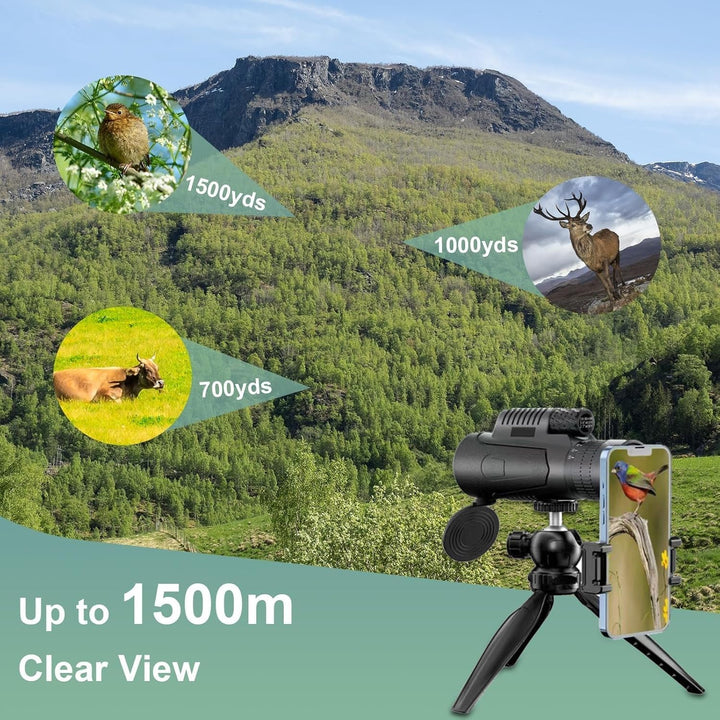 Yongheng monokular 10x30-50 Zoom Erwachsene, Monocular Telescope, Monoculars,mit Smartphone Halter S
