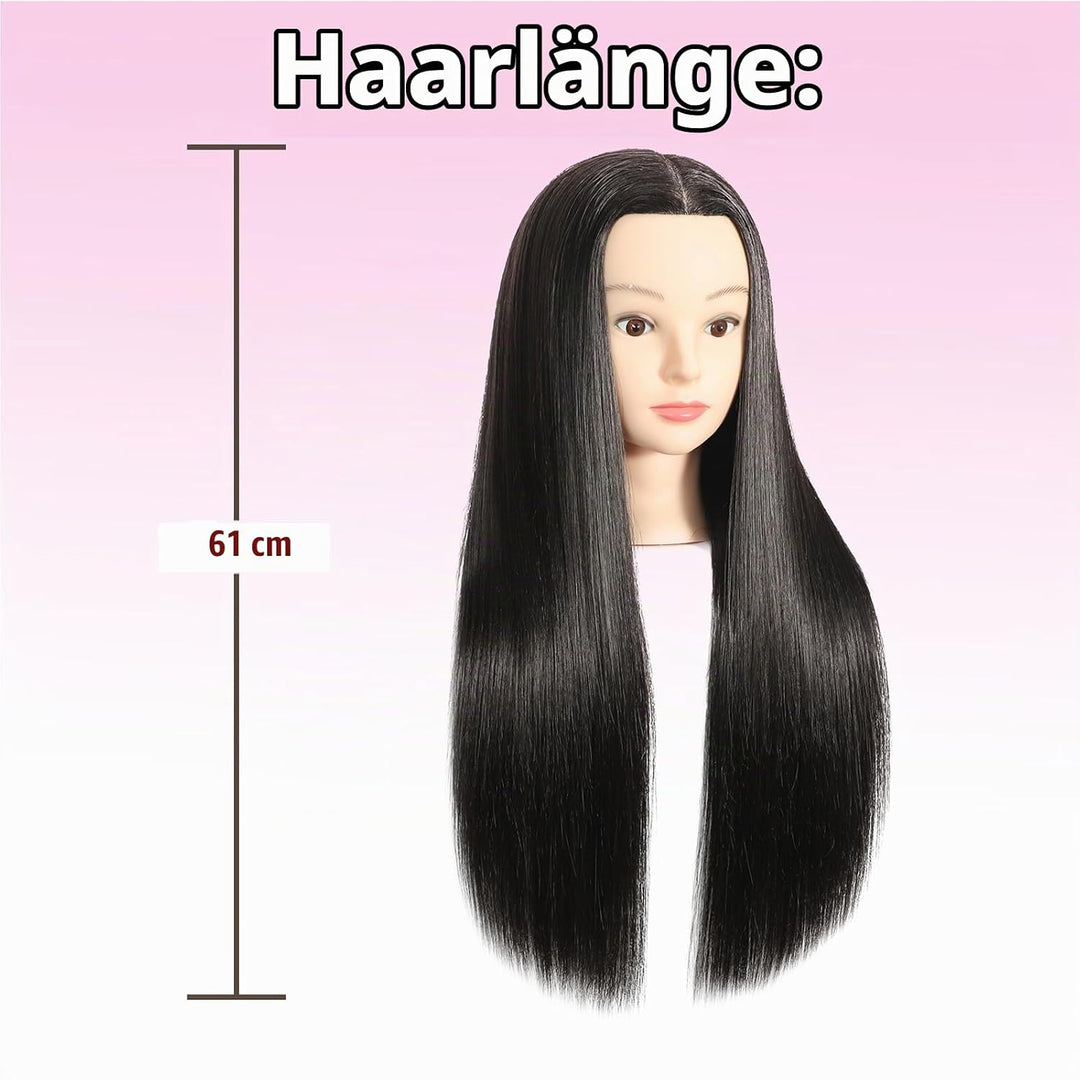 Mannequin Head with hair 30% Real Hair 24"-26" Training Head Cosmetology Manikin Doll Head Practice