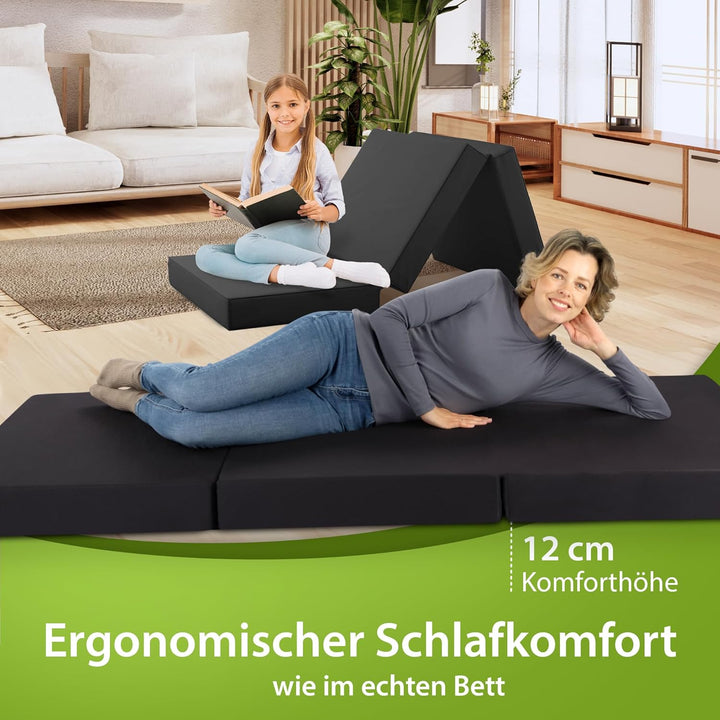 100 x 200 cm SHOGAZI Klappmatratze Faltbar | Gästematratze | Bequemes Liegen | Verstellbare Grösse |