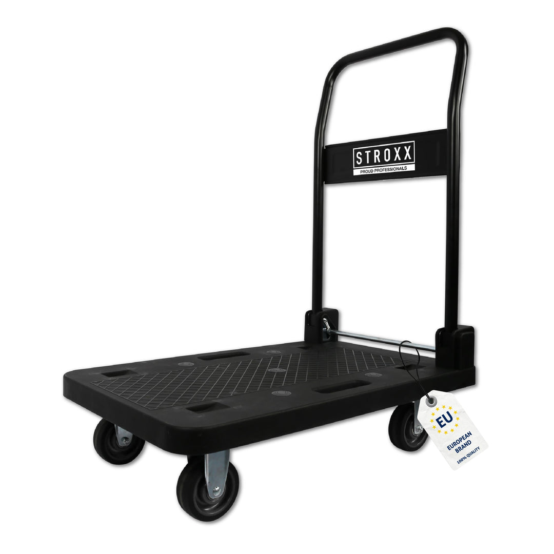 STROXX – Plattformwagen 150Kg - Extreme leicht - 740x470x930mm (LxBxH) Grosse Fläche - Transportwage