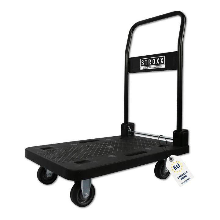 STROXX – Plattformwagen 150Kg - Extreme leicht - 740x470x930mm (LxBxH) Grosse Fläche - Transportwage