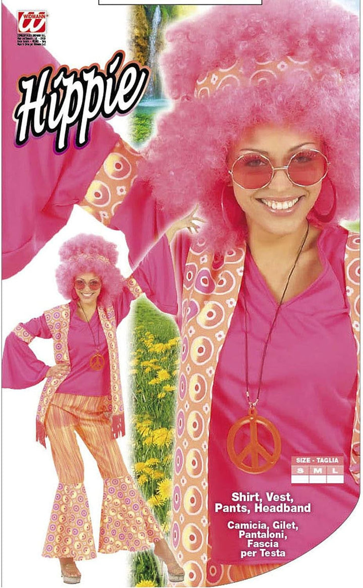 WIDMANN 57742 COSTUME DONNA ANNI 60 M ROSA HIPPIE SHOCK 
