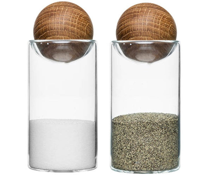 Sagaform Salz-und Pfefferstreuer, Glas, braun/transparent, 4.8x4.8x11.5 cm, 2-Einheiten