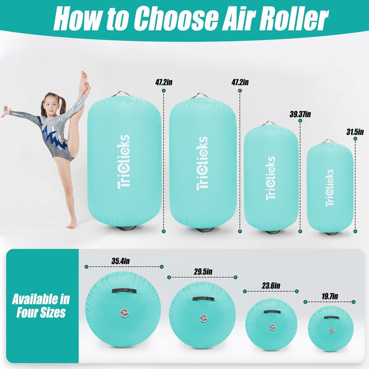 Triclicks Aufblasbare Air Roll Aufblasbare Luft Rollen Air Roller Yoga Roll Gym Air Barrel Gymnastik