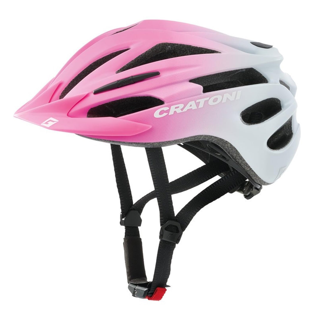 Cratoni Helmets Fahrradhelm für Kinder Pacer JR Mountainbike Jugendhelm Allroundhelm M Pink/Weiss Ma