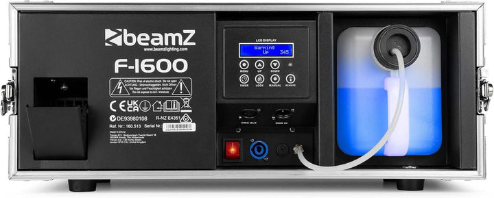 BeamZ F1600 Pro Fazer Nebelmaschine 1600W im Flightcase mit 10 Liter Nebelfluid – Profi Hazer/Rauchm