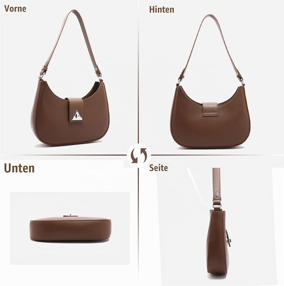 Travistar Handtasche Damen Klein Elegant Schultertasche Damen PU Leder Hobo Bag Y2k Tasche Satteltas