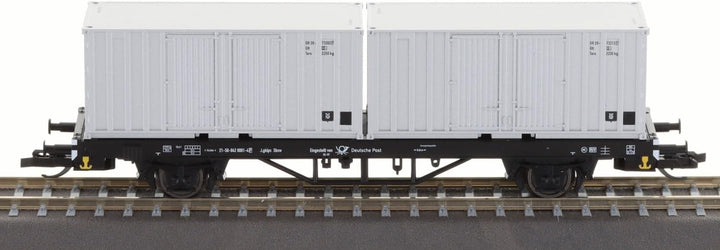 Tillig 01109 TT 2er Set Containertragwagen Lgklps, Deutschen Post, Ep. IV