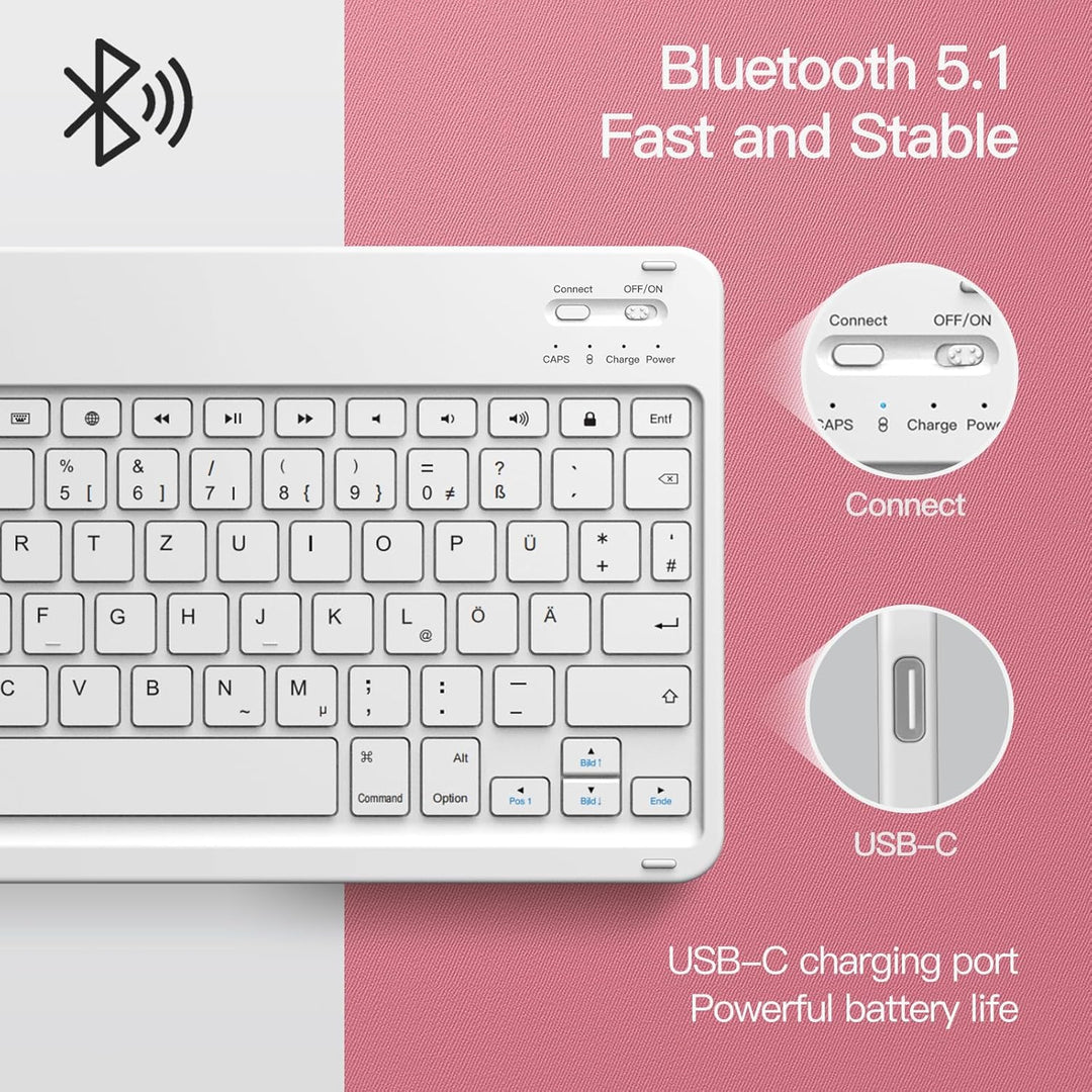 JETech Keyboard Hülle für iPad (A16) 11./10. Generation (2025/2022) mit Stifthalter, Magnetisch Abne